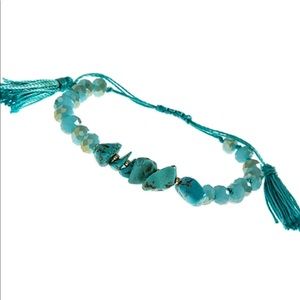 Genuine Turquoise Pull String Tassel Bracelet-Boutique